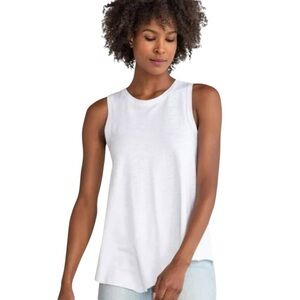 Anthropologie Lilla P White Sleeveless Asymmetrical Tank Top Size XS #1989
